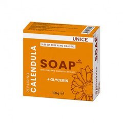 Натуральное твердое мыло с экстрактом календулы противовоспалительное 100 г Unice - 1