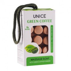 Натуральное массажное мыло-скраб с зеленым кофе 120 г Unice - 1
