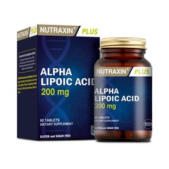 Диетическая добавка Альфа-липоевая кислота NUTRAXIN 60 таблеток Biota - 1