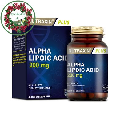 Диетическая добавка Альфа-липоевая кислота NUTRAXIN 60 таблеток Biota - 1