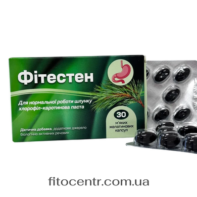 Диетическая добавка Фитестен Лесохимик хлорофилл-каротиновая паста 30 капсул - 2
