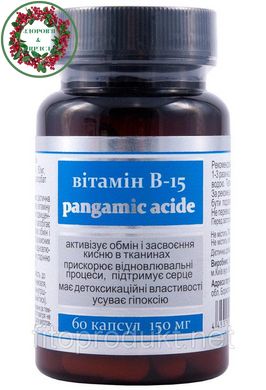 Пангамова кислота вітамін В-15 для прискорення метаболізму 60 капсул Витера - 1