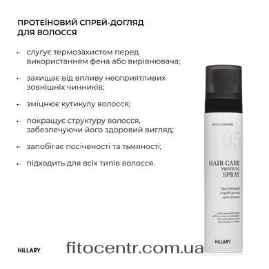 Hillary Rise & Cannabis Hair Care Protein Spray, 100 ml