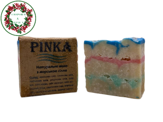 Натуральне мило з морською сіллю ручної роботи 100 г Pinka - 2