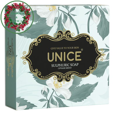 Натуральное мыло с серой для жирной проблемной кожи 100 г UNICE - 2