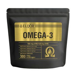 Омега 3 з ісландського риб'ячого жиру 300 капсул Elixir - 1