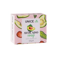 Натуральне тверде мило з маслом авокадо для сухої в'янучої шкіри 100 г UNICE - 1