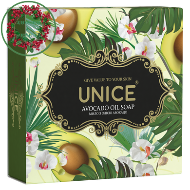 Натуральное твердое мыло с маслом авокадо для сухой увядающей кожи 100 г UNICE - 3