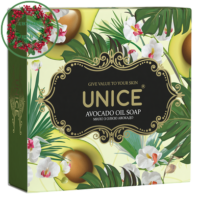 Натуральне тверде мило з маслом авокадо для сухої в'янучої шкіри 100 г UNICE - 3