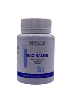 Dietary supplement vitamin B3 niacinamide New Life 60 vegetable capsules