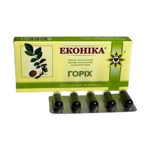 Ректально-вагинальные фитосуппозитории Econika Орех 10 шт. - 1