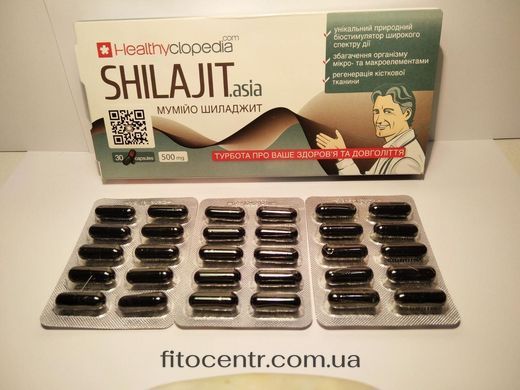 Mumiyo Elixir ochishchennoe shilajit Healthyclopedia 30 capsules