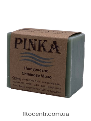 Мило оливкове натуральне тверде ручної роботи Pinka 100 г - 3