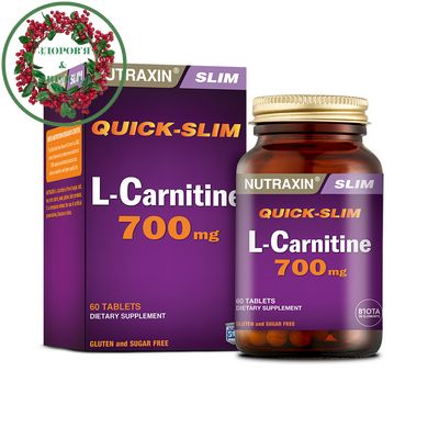 L-карнитин аминокислота для роста мышц и снижения веса 60 таблеток Nutraxin - 1