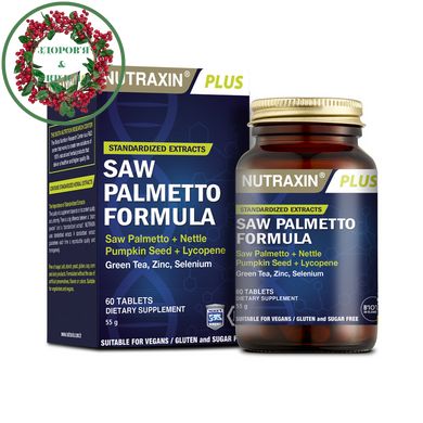 Saw Palmetto Formula для здоровья простаты и мужской силы в целом Nutraxin Biota 60 таблеток - 5