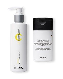 Enzyme powder for oily and combination skin + Moisturizing gel for washing with vitamin C Hillary