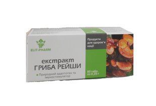 Экстракт гриба Рейши 80 таблеток Элитфарм - 1